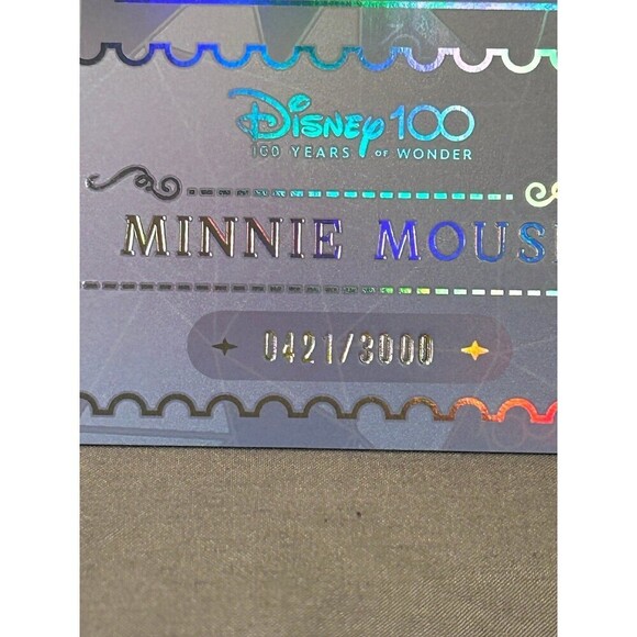 Minnie Mouse Disney100 Kakawow refractor Ticket Jumbo Card Limited Edition #421 - Picture 2 of 5